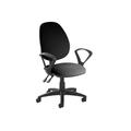 Vantage Plus High Back PCB Vinyl Operator Office Chair With Fixed Arms, Blue, Fully Installed