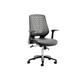 Baton Silver Mesh Back Operator Office Chair With Leather Seat, Silver