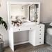 Latitude Run® Vinings Vanity w/ Mirror Wood in White/Yellow | 57.88 H x 47.25 W x 18.31 D in | Wayfair 080C30B9BFB1405FB81BE234DC6F79E7