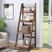 Ebern Designs Ronta 44.1" H x 16.3" W Solid Wood Ladder Bookcase Wood in Brown | 45.7 H x 16.3 W x 13.8 D in | Wayfair