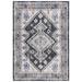 Blue/Gray 90 x 63 x 0.25 in Indoor Area Rug - Bungalow Rose Luzmaria Performance Dark Gray/Blue Rug Polyester | 90 H x 63 W x 0.25 D in | Wayfair