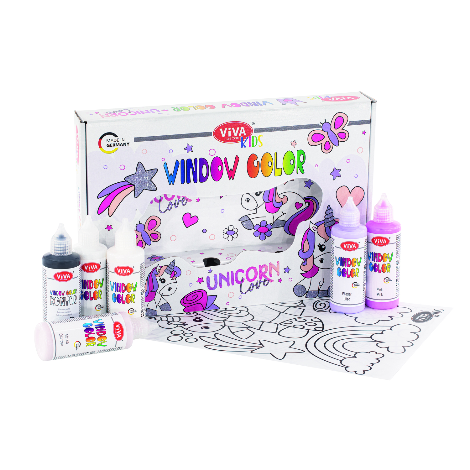 Window Color Coffret peinture pour fenêtre "unicorn love"