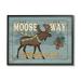 Stupell Moose Way Wildlife Trail Rustic Animals & Insects Painting Black Framed Art Print Wall Art
