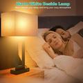 iMounTEK Table Lamps Set of 2 with USB Port Touch Lamp Modern Farmhouse Side Table Lamp with 3 Levels Brightness Beige (Bulbs Included)