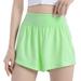 Booker Yoga Shorts Ball Pocket Women Sports Wear Mini Tennis Skirt Gym Shorts Green XL