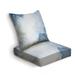 Outdoor Deep Seat Cushion Set Classic blue watercolor fluid painting design card Dusty grey Back Seat Lounge Chair Conversation Cushion for Patio Furniture Replacement Seating Cushion