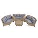 5-6-Person Fan-shaped Rattan Sectional Sofa Set with Cushions&Table