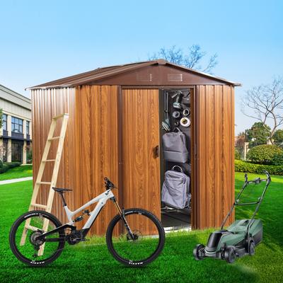 6' X 6' Outdoor Metal Storage Shed with Lockable Door Garden Tool Shed