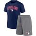 Men's Fanatics Branded Navy/Heather Gray Cleveland Guardians Arch T-Shirt & Shorts Combo Set