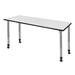 Regency Kee 60 x 24 in. Height Adjustable Mobile Classroom Activity Table In White & Grey Base - Regency MT6024WHAPCGY