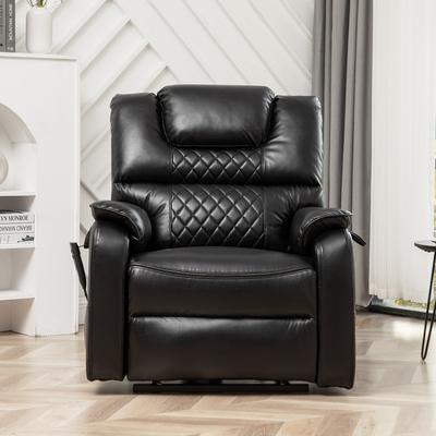 Faux Leather Dual Motor 180° Lay Flat Sleeping Infinite Position Electric Power Lift Heated Massage Recliner