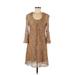 INC International Concepts Casual Dress: Tan Damask Dresses - Women's Size 6