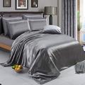 6 piece-Satin sheets Soft bedding shiny silky bedding in 11 colors bedding sets duvet/ duvet cover, Fitted sheet set, 4 pillow cases, complete bed sheet set-Double, King, Super king duvet set