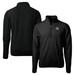 Men's Cutter & Buck Black Las Vegas Raiders Helmet Cascade Eco Sherpa Fleece Quarter-Zip Pullover Jacket