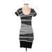 Nicole Miller Artelier Casual Dress - Bodycon Scoop Neck Short sleeves: Black Color Block Dresses - Women's Size P