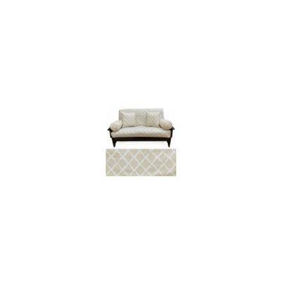 Lattice Beige Futon Cover 370 Queen 5pc Pillow set