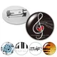 Broche cabochon en verre pour hommes et femmes notes de musique instruments piano salariés