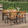 vidaXL Tavolo Giardino con Gambe Forcella 160x80x75 cm Massello Acacia