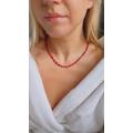 Red Coral & Pearl Necklace, Trendy Holiday Beaded Everyday Gemstone Necklace