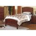 Contemporary Dark Oak Finish Twin Size Bed Youth Bedroom Furniture Unique Carved Headboard Footboard Rubberwood