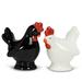 White and Black Chickens Salt and Pepper Shakers Ceramic - Black,White