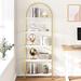 Bookshelf 5 Tier Bookcase Arched Display Racks Tall Standing Bookshelves Mental Frame Modern Storage Rack