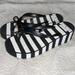 Kate Spade Shoes | Kate Spade Flip Flop Black & White Wedge Sandal 8m | Color: Black/White | Size: 8m