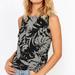 Anthropologie Tops | Anthropologie Sol Angeles X Anthropologie Black Tropical Leaf Tank Top | Color: Black/Gray | Size: M