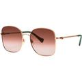 Gucci Accessories | Gucci Gg 1143s 002 Gold Metal Square Sunglasses Brown Gradient Lens | Color: Brown/Gold | Size: 59