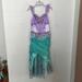 Disney Dresses | Little Mermaid Dress From Disney Store Girls Sz S 5/6 Excellent Cond. | Color: Green/Purple | Size: 5/6