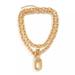 Zara Jewelry | 2pcs Set Zara Set Gold Double Interlock Oval Circle Link Chain Necklace | Color: Gold/Yellow | Size: Gold