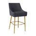 Enzo Decor Counter & Bar Stool Wood/Upholstered/Velvet/Metal in Gray | 43 H x 22 W x 24 D in | Wayfair Enzo-Vot-D68221