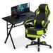 Inbox Zero Computer Desk & Rotating Office Chair w/ Headrest Wood/Metal in Green/Black | 30 H x 39.5 W x 23.5 D in | Wayfair