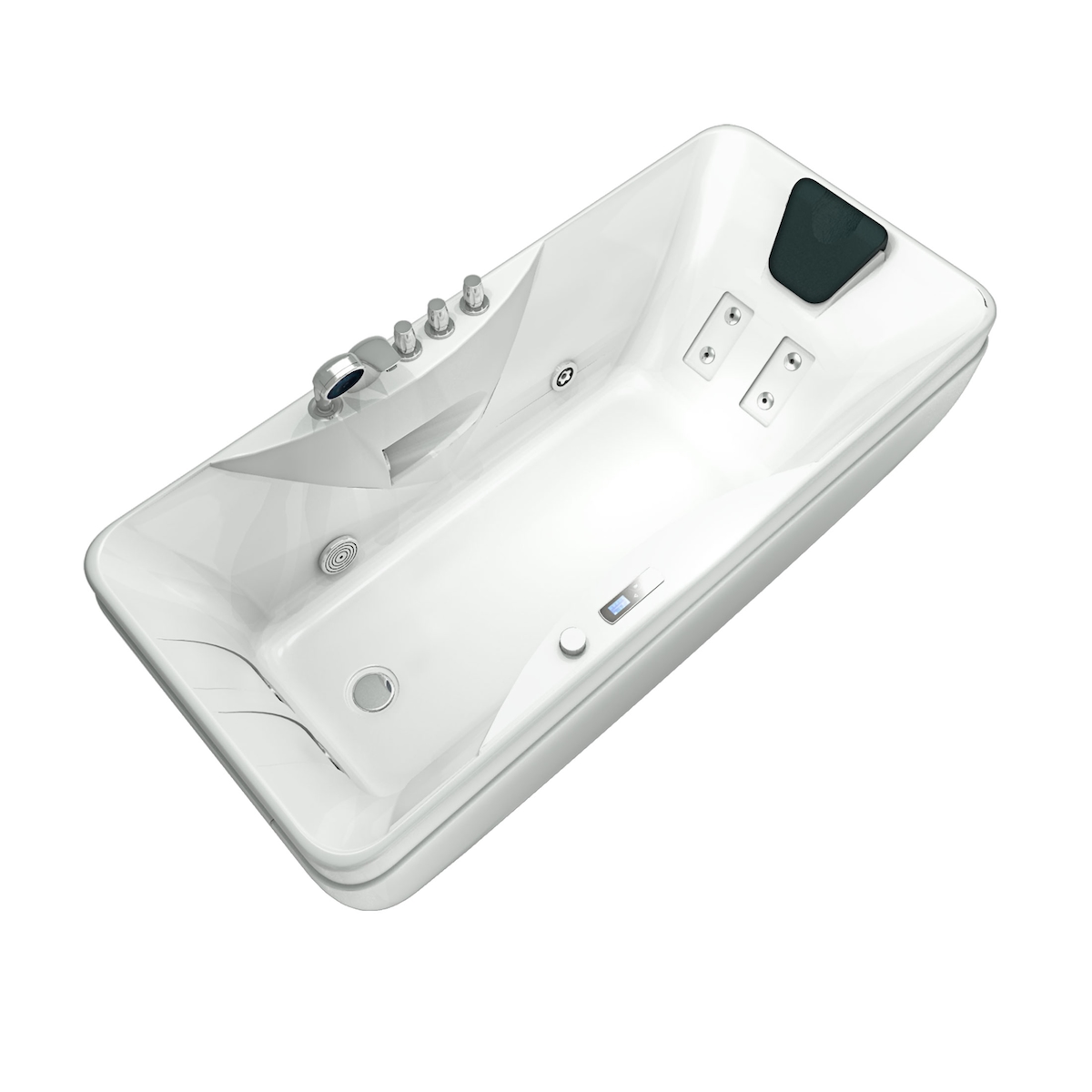 AcquaVapore Whirlpool Pool Badewanne Wanne W49-TH-PR 170x80cm mit Farblicht, aktive Schlauch-Reinigung Image