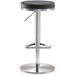 Inbox Zero Kurstie Swivel Adjustable Height Bar Stool Leather/Metal/Faux leather in Black | 14 W x 14 D in | Wayfair