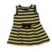 Pre-owned Janie and Jack Girls Tan | Black Stripe Dress size: 12-18 Months