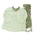 Pre-owned Little Me Girls White | Green Floral Apparel Sets size: 12 Months