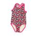 Pre-owned Cat & Jack Girls Pink Floral 1-piece Swimsuit size: 18 Months