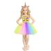 URMAGIC Unicorn Costume For Girls Dress Up Clothes For Little Girls Rainbow Unicorn Tutu With Headband Birthday Gift 1-10 Years