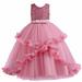 Holiday Savings Deals! Kukoosong Toddler Baby Girls Dress Children Baby Girls Middle-Aged Children s Sleeveless Mesh Sequins Dress Gauze Dress Princess Dress Pink 11-12 Years