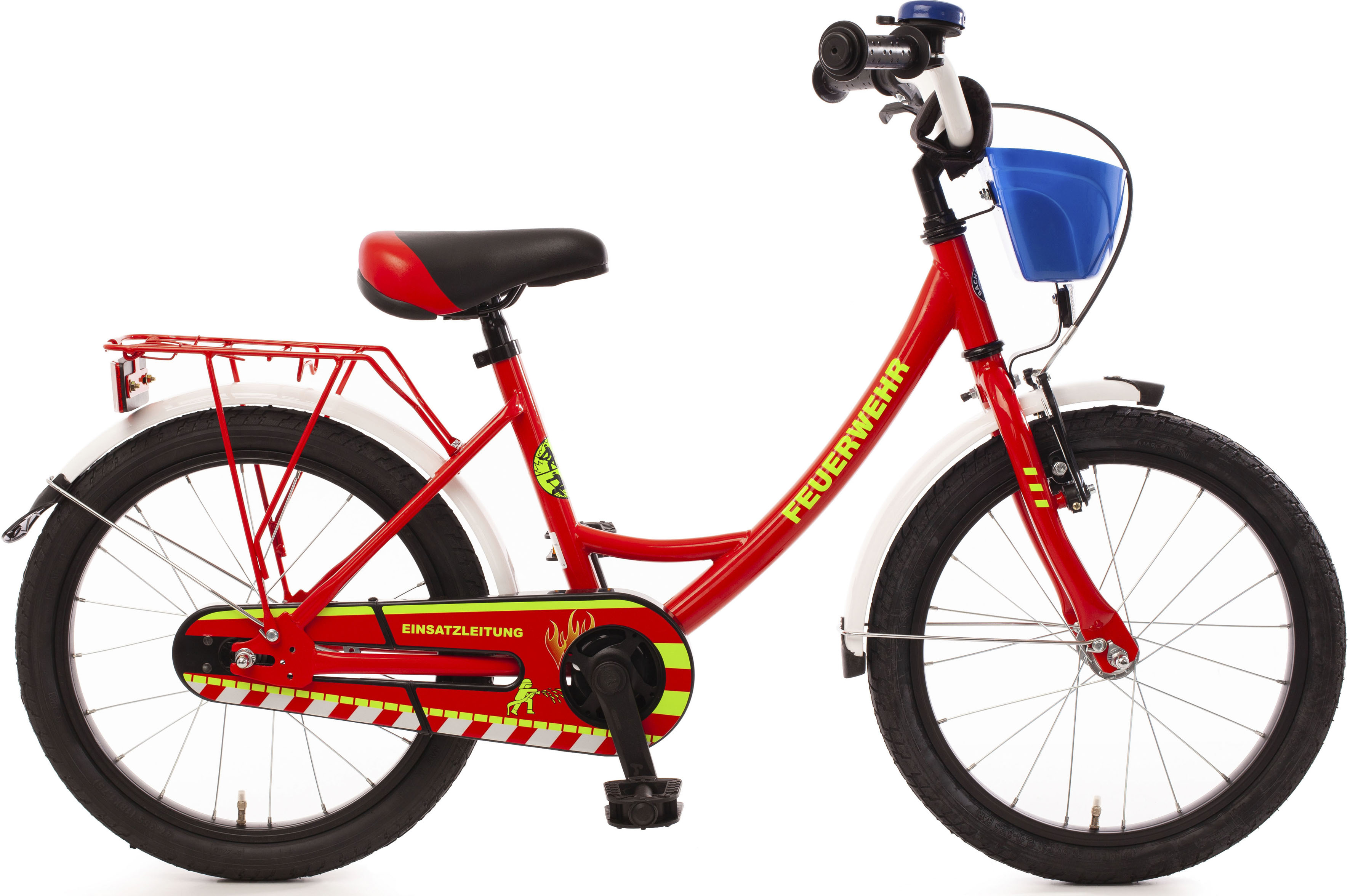 Kinderfahrrad BACHTENKIRCH "18" Feuerwehr" Gr. 31, rot (rot, rot), Fahrräder, Kinder, 31cm, 18 Zoll (45,72cm) Image