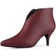 Allegra K Women's Cutout Pointy Toe Stiletto Heels Ankle Booties Burgundy 7.5 UK/Label Size 9.5 US
