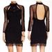 Free People Dresses | Free People Karlton Black Long Sleeve Lace Cocktail Dress With Cut Outs Xs | Color: Black | Size: Xs