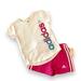 Adidas Matching Sets | Girls Adidas Graphic T-Shirt And Short Set Sz 5 | Color: Pink/White | Size: 5g