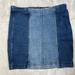 Free People Skirts | Free People | Modern Femme Color Block Denim 2 Tone Mini Skirt Sz 8 | Color: Blue | Size: 8