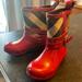 Burberry Shoes | Authentic Burberry Rain Boots. Size 27 | Color: Black/Red | Size: 10.5g