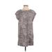 Wilfred Casual Dress - Shift Crew Neck Short sleeves: Gray Floral Dresses - Women's Size X-Small