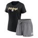 Women's Fanatics Branded Black/Heather Charcoal Pittsburgh Steelers Script T-Shirt & Shorts Lounge Set