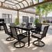 Wildon Home® Shortwood Rectangular 6 - Person 63.38" Long Outdoor Dining Set Metal in Black | 63.38 W x 35.23 D in | Wayfair