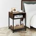 17 Stories Steel Nightstand in Rustic Wood/Metal in Brown | 23 H x 16 W x 16 D in | Wayfair 69C0BA47B0D646E69FA5E0BDCE0FBE46